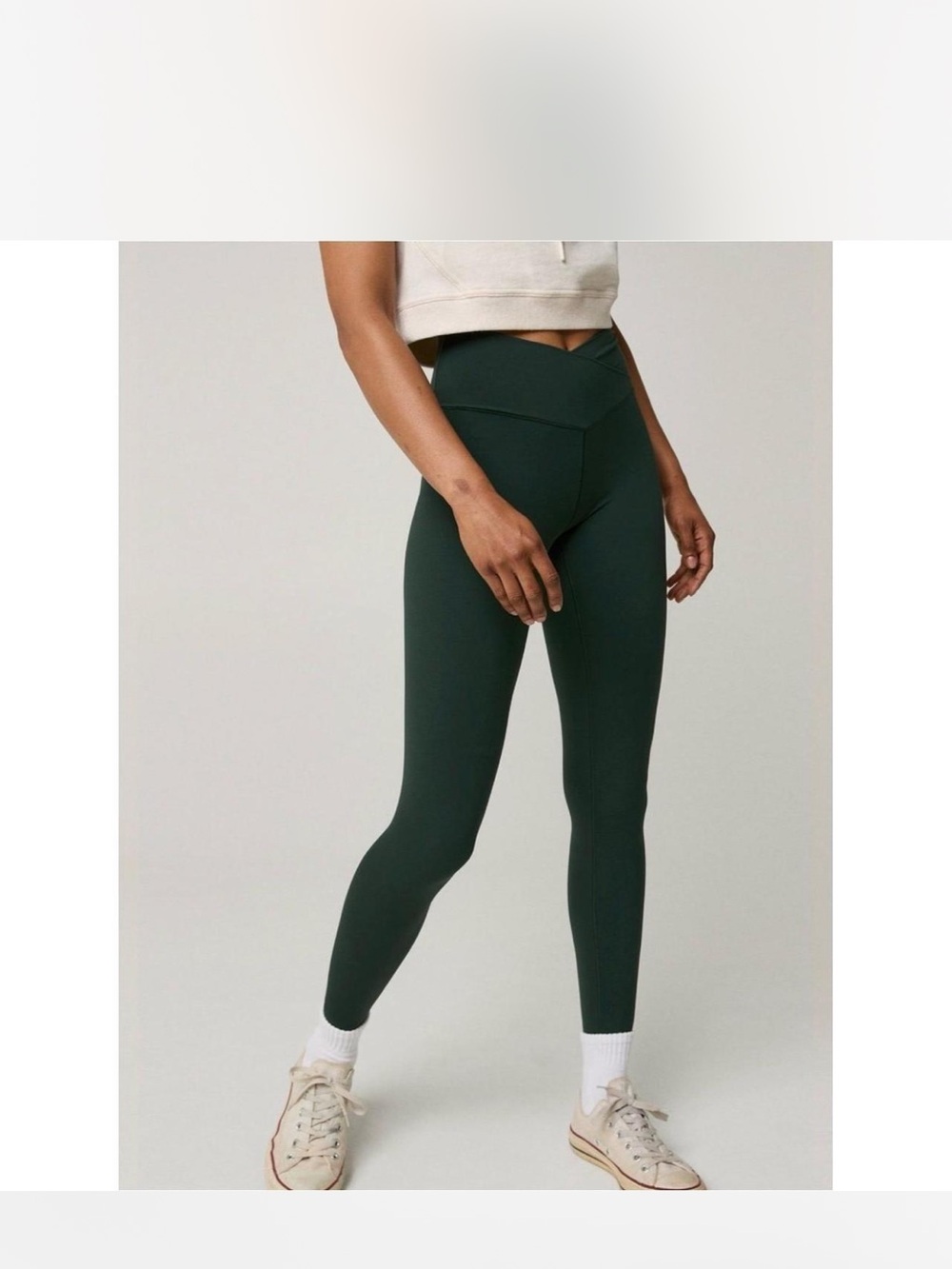 WOMENS AERIE OFFLINE GREEN HIGH V-WAIST 7/8 LEGGINGS SIZE XS